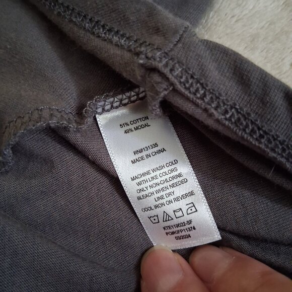 Nine Britton Women's Size Medium Gray Nashville Twist Front Cotton Modal T-Shirt - Picture 4 of 8